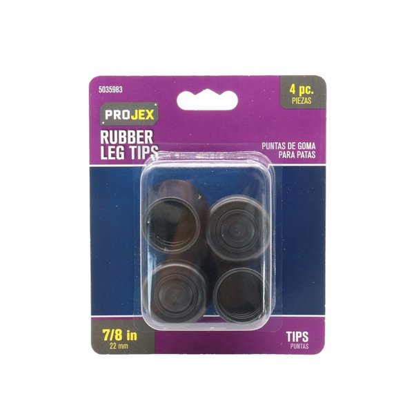 Projex Rubber Leg Tip Black Round 7/8 in. W , 4PK P0048